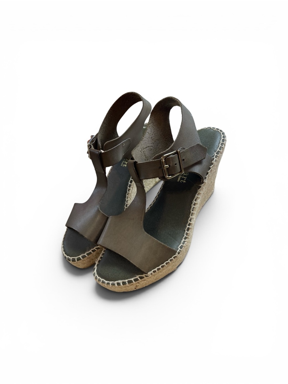 Paseart Espadrille Wedge green Sandals Made in Spain size‎ 40 (9-9.5)